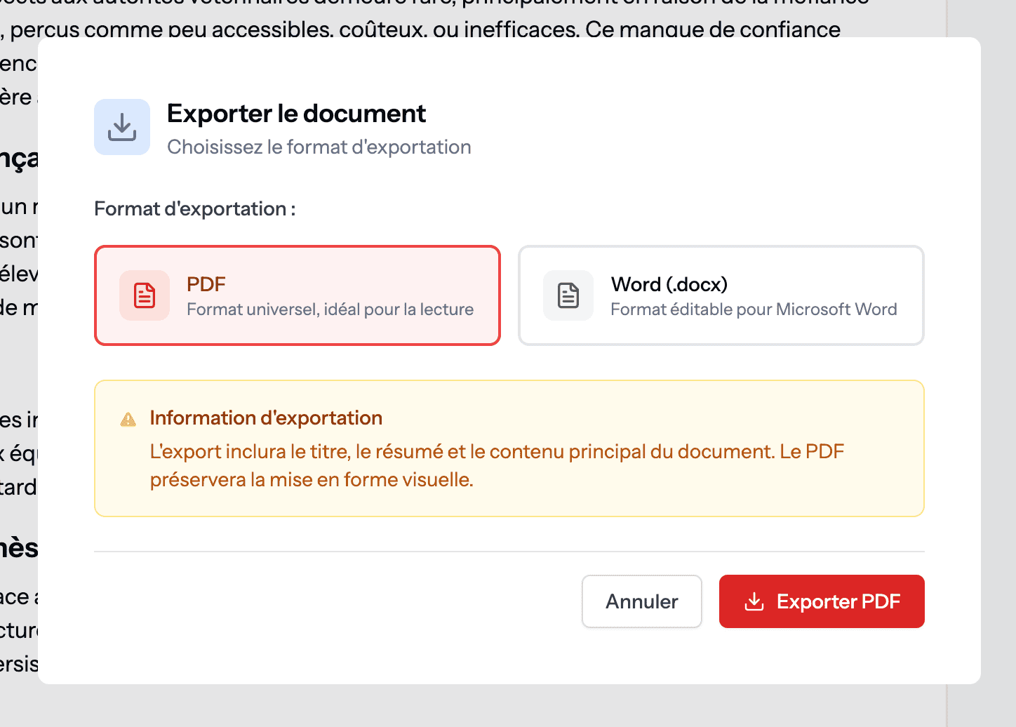 Export Professionnel
