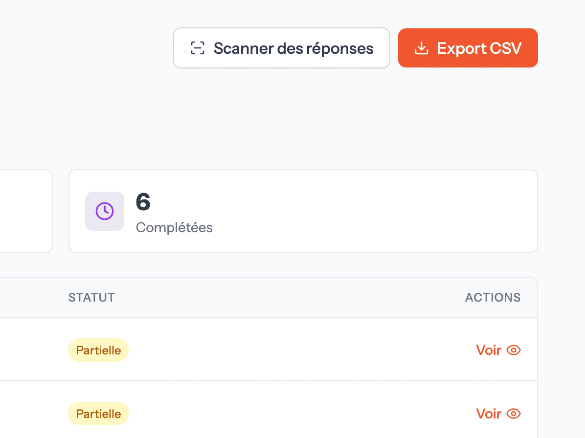 Export et rapport d'enquête